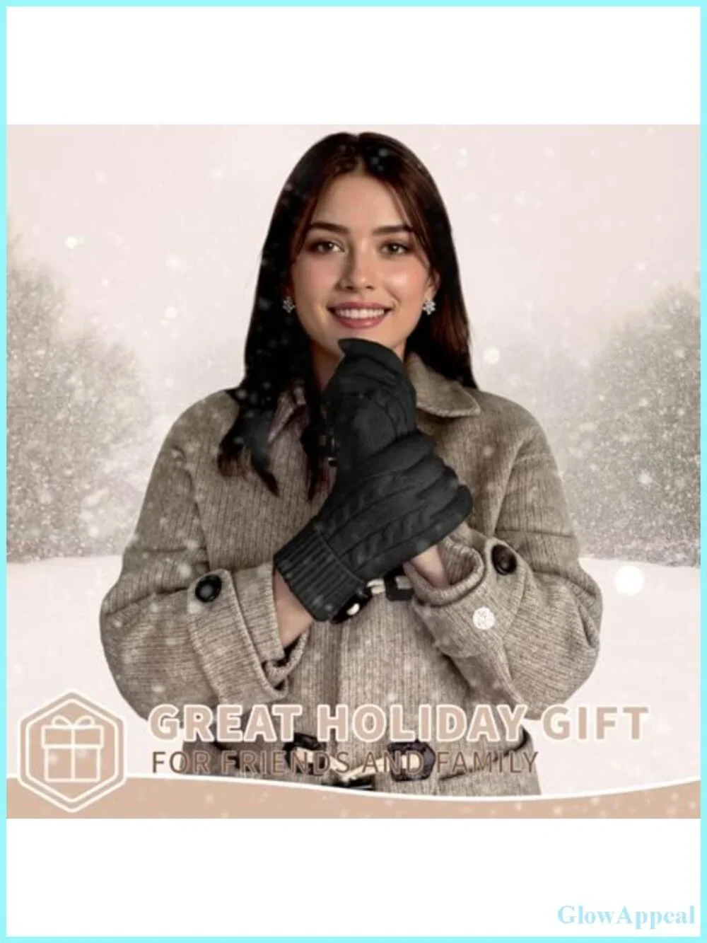 Women's Touchscreen Knit Gloves Warm Fleece Lined Winter Gloves